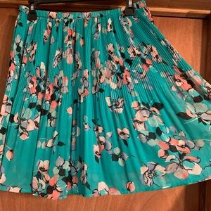 teal and floral skirt